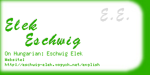 elek eschwig business card